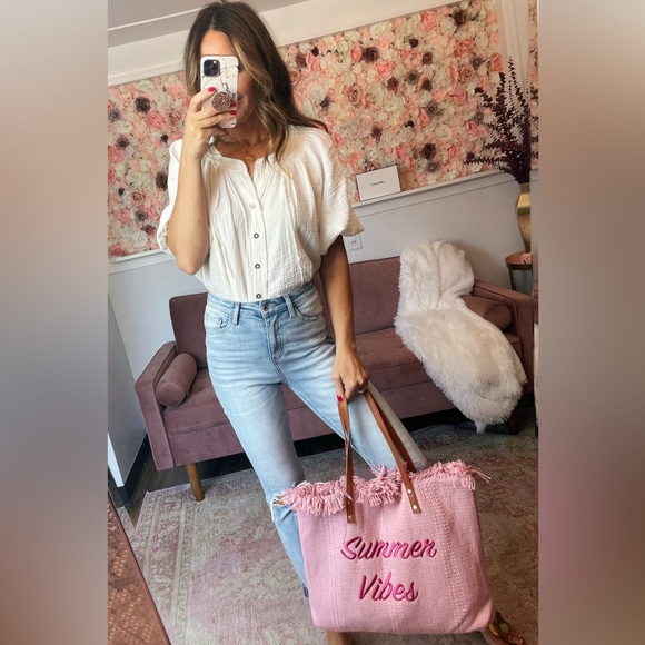 Pink Summer Vibes Tote Bag - Picture 2 of 5